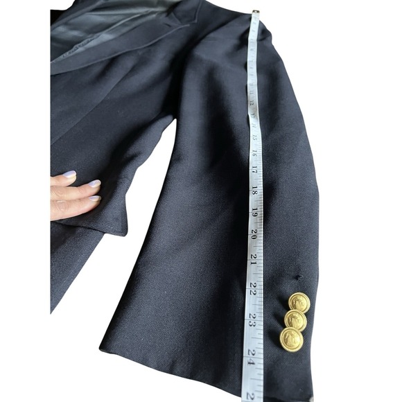 Baskin Barrister Tailored Mens Navy Blazer Sport Coat Gold Buttons USA Made 44 R - Picture 13 of 14